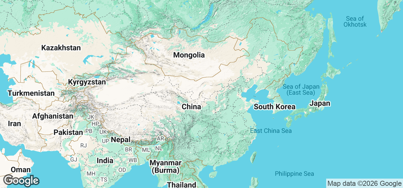 Map Eastern Asia