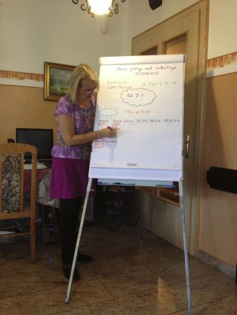 Leanne teaching at a seminar