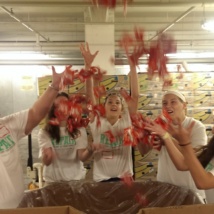 Crew helping at local food bank